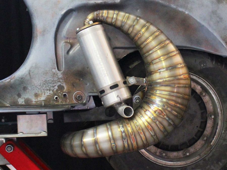 Vespa Rennauspuff Curley Quattrini 244-260