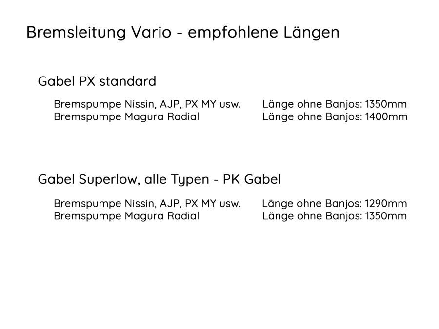 Bremsleitung Stahlflex Konfigurator